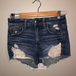 American Eagle Hi Rise Shortie Jean Shorts Size 2